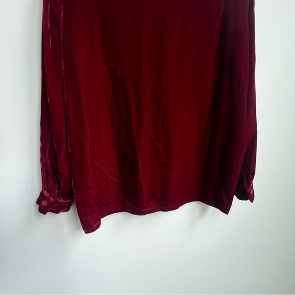 Boston Proper Velvet Shirt Button Down Western Silk Size XS Vintage Y2K Romantic - Picture 9 of 9